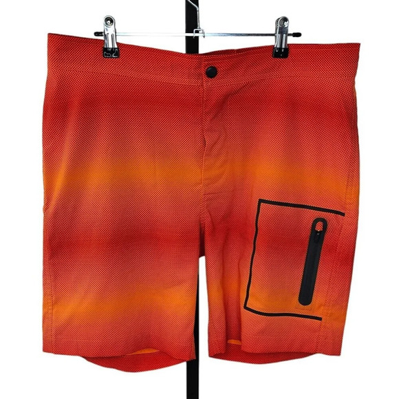 Mack Weldon Mens Board Shorts Size 33/34 Orange  Swim Athletic Unlined Pockets - Picture 1 of 10